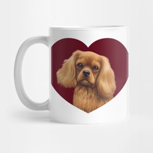 Cavalier King Charles Spaniel - Ruby in a Heart Mug